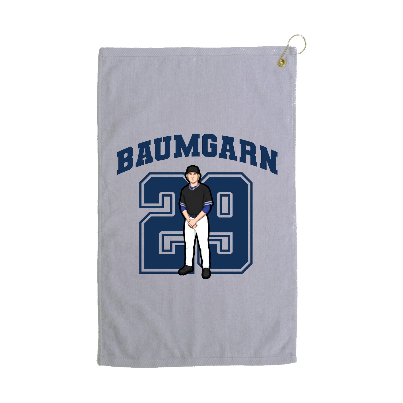 Golf Towel — Number in Grey