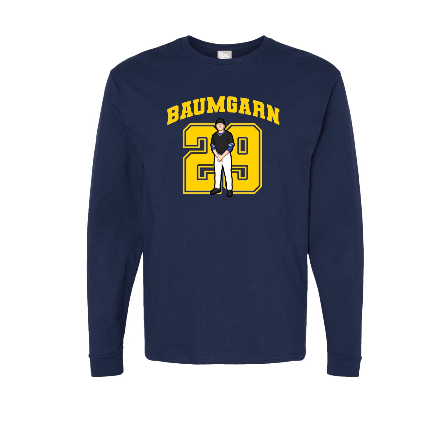 Long Sleeve Tee — Number in Navy
