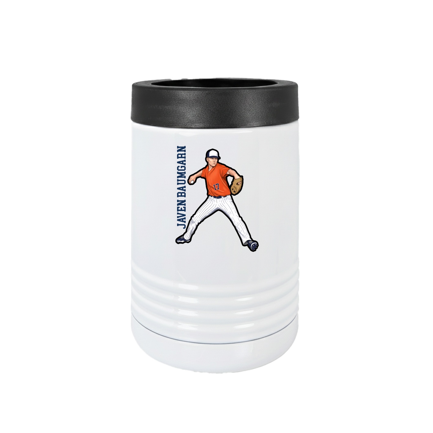 Beverage Holder — Name Vertical in White