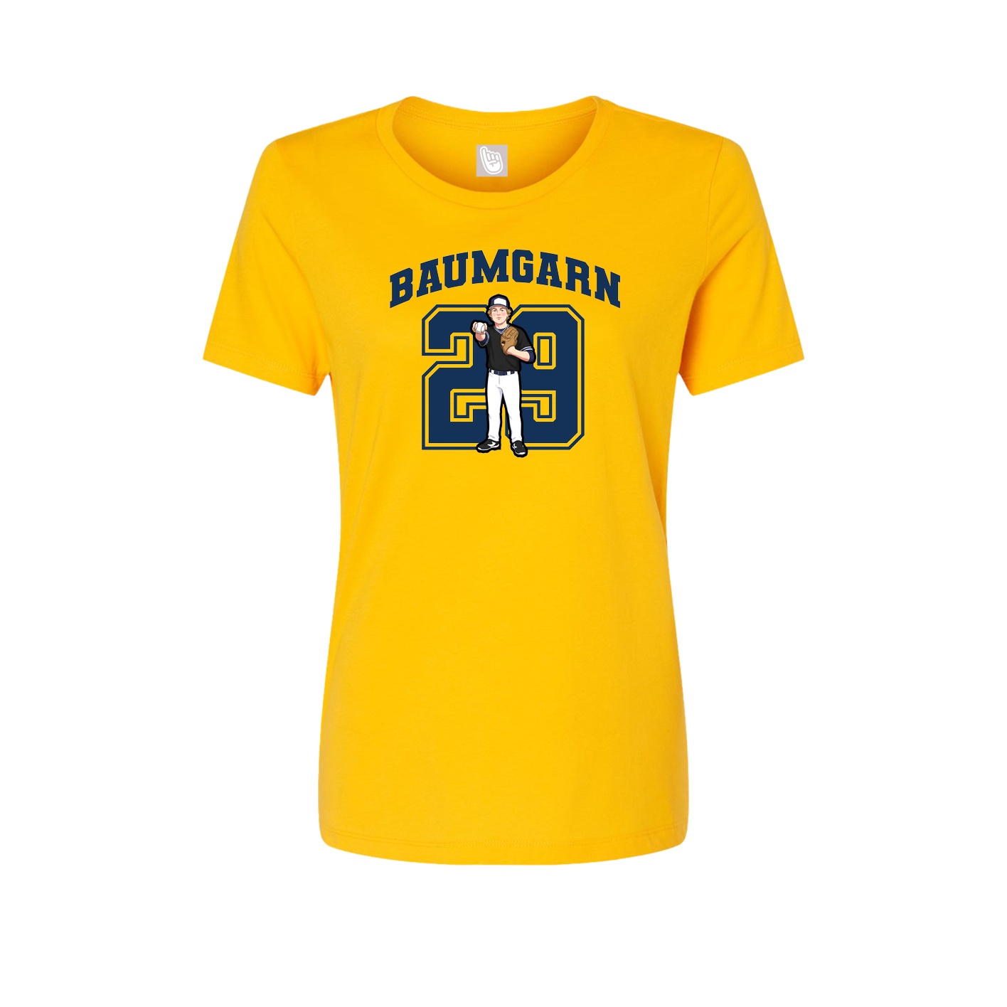 Fitted Women's Tee — Number in Gold
