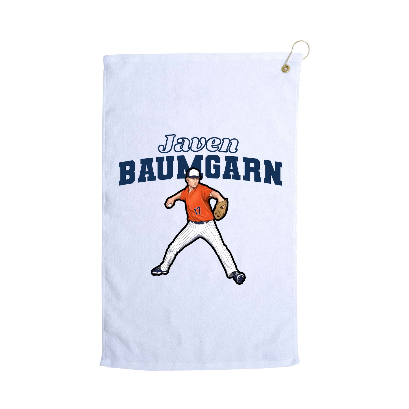 Golf Towel — Name Arch in White