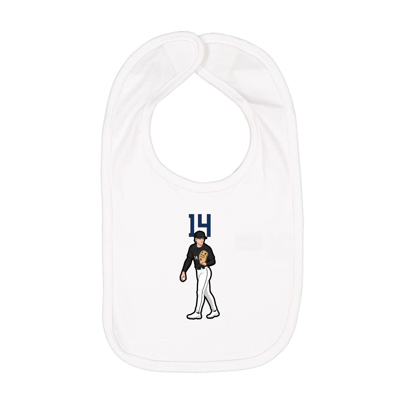 Infant Bib — Number Top in White