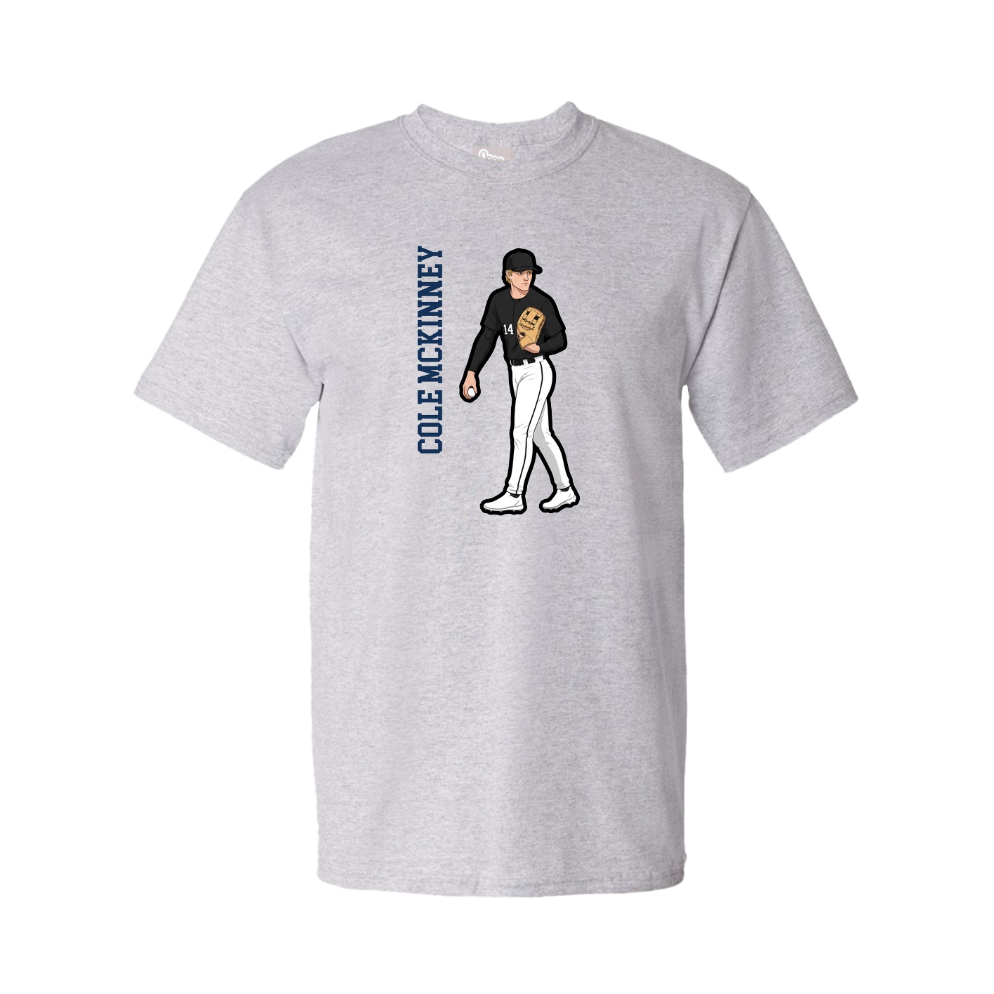 Tee — Name Vertical in Grey