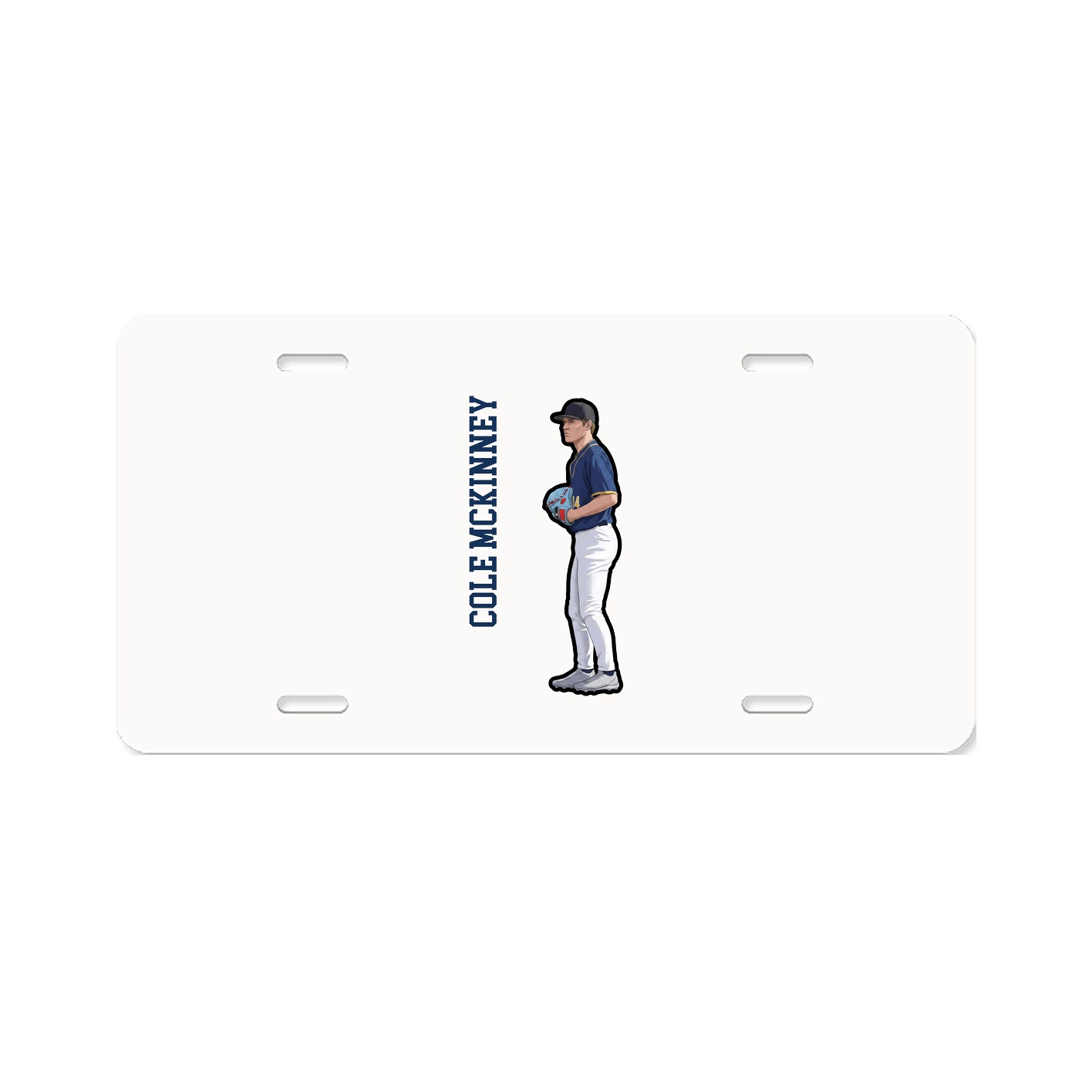 License Plate — Name Vertical in Classic