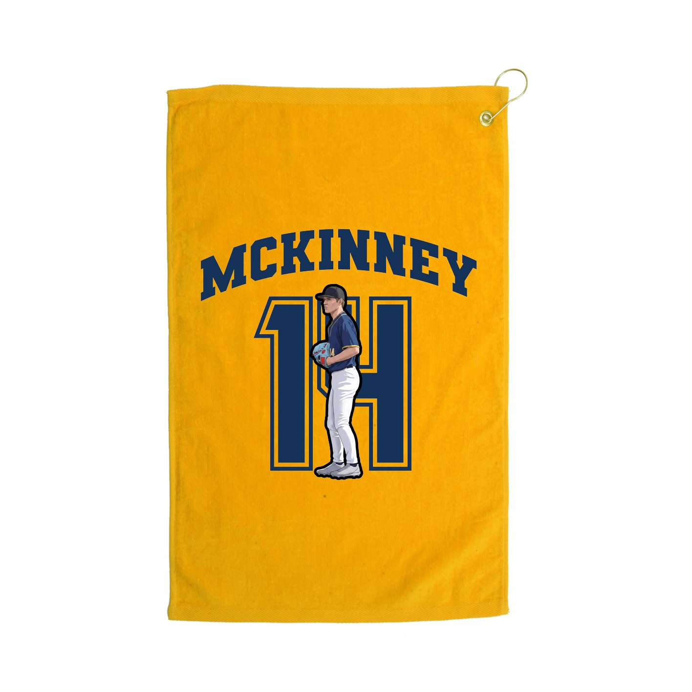 Golf Towel — Number in Gold