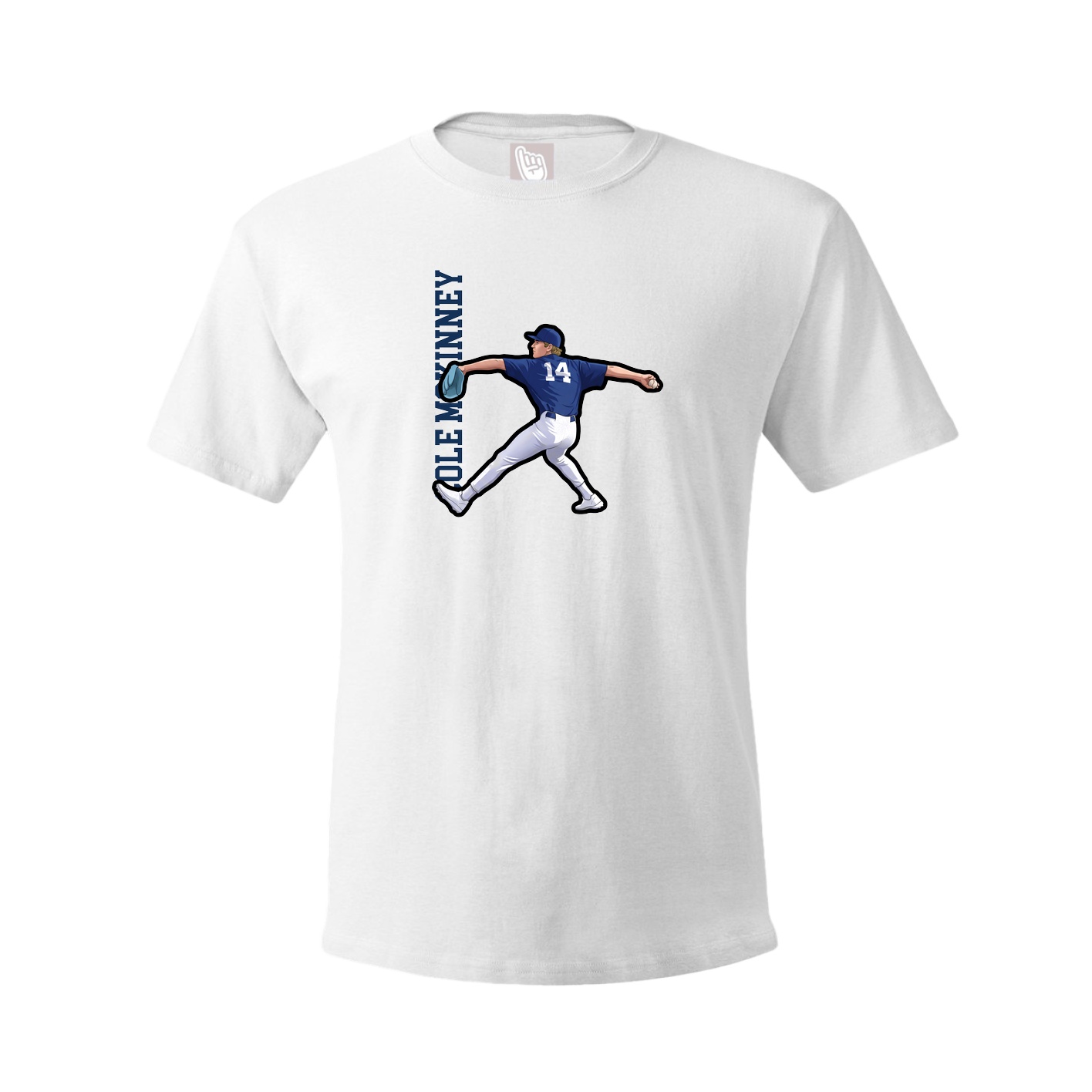 Youth Tee — Name Vertical in White