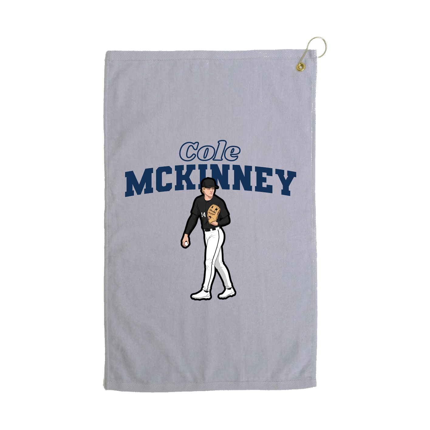 Golf Towel — Name Arch in Grey