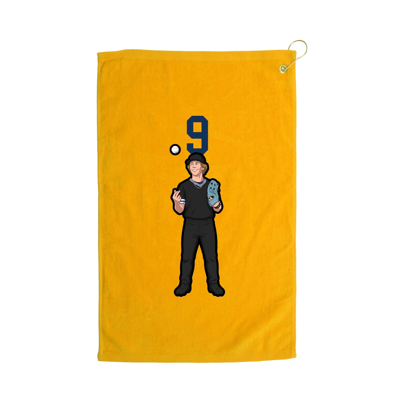 Golf Towel — Number Top in Gold