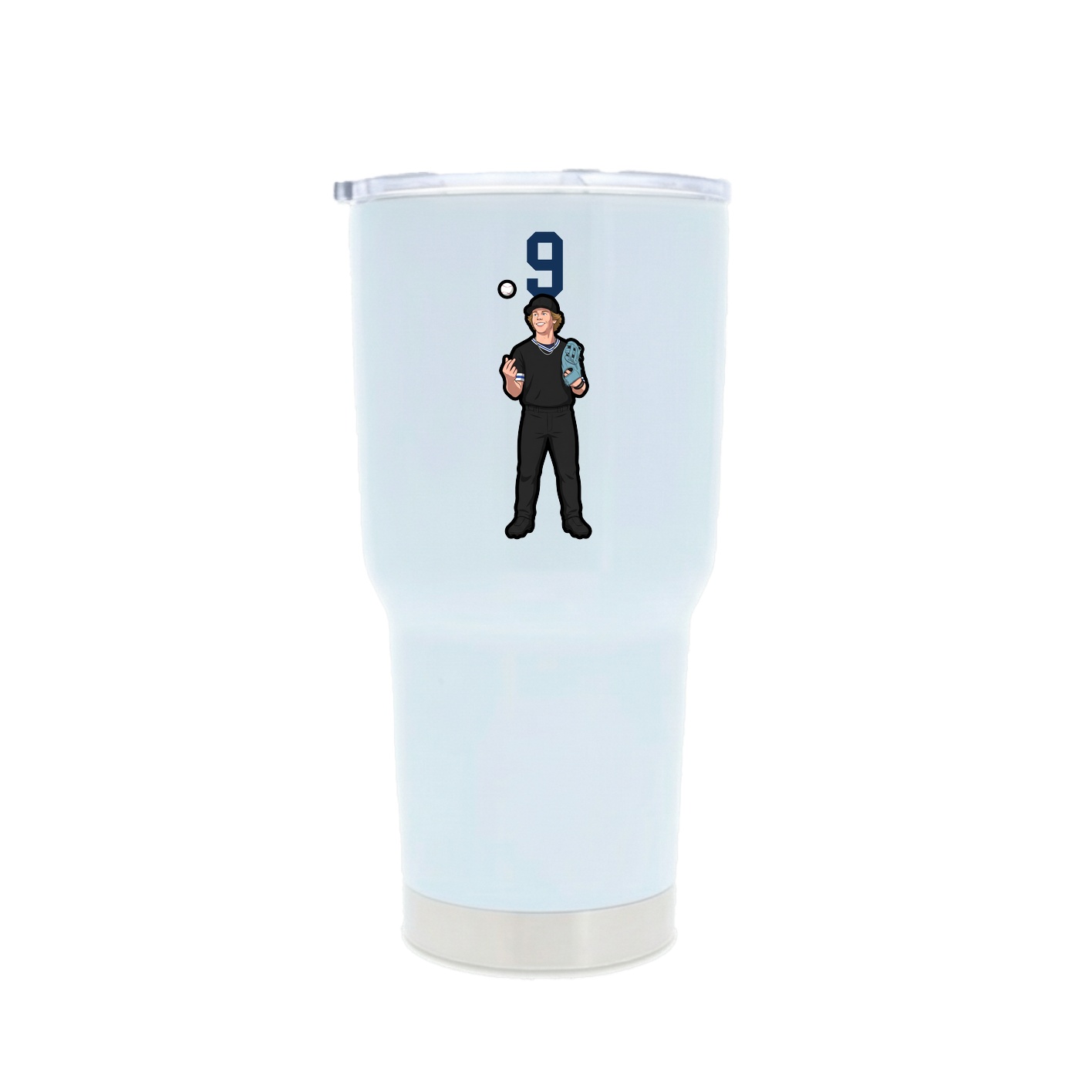 30oz Stainless Steel Tumbler — Number Top in White
