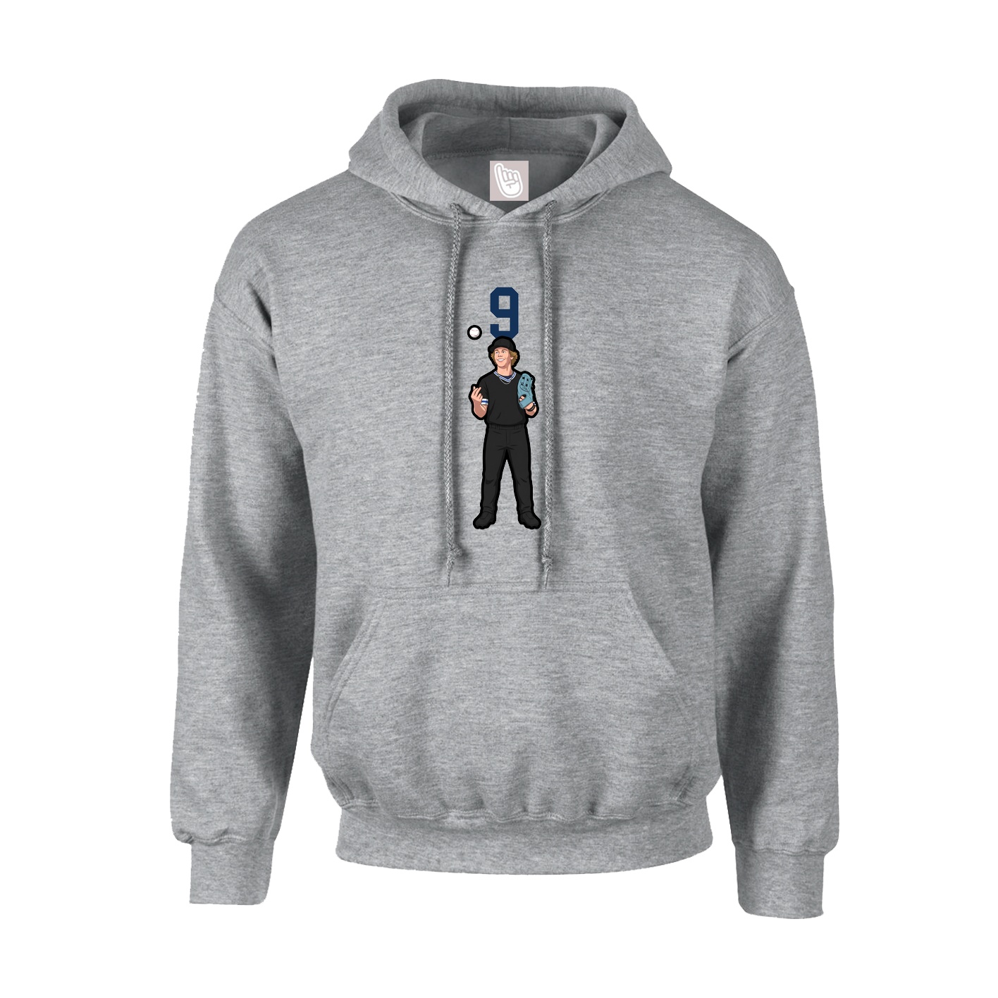 Youth Hoodie — Number Top in Grey