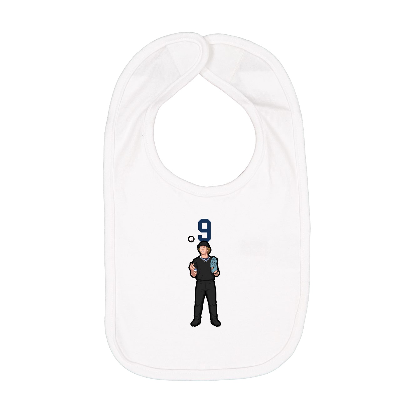 Infant Bib — Number Top in White
