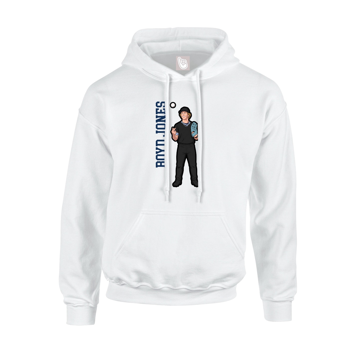 Youth Hoodie — Name Vertical in White