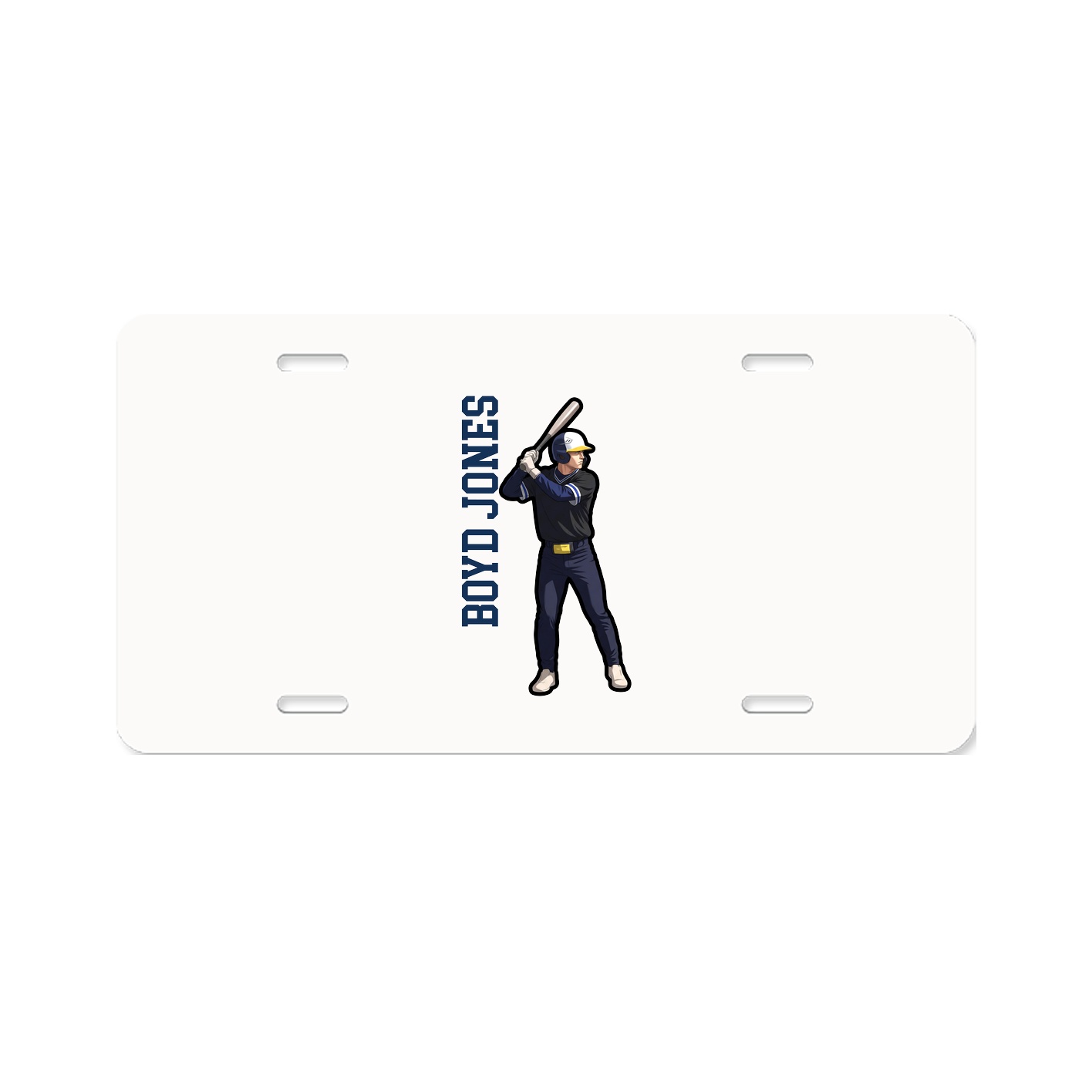 License Plate — Name Vertical in Classic