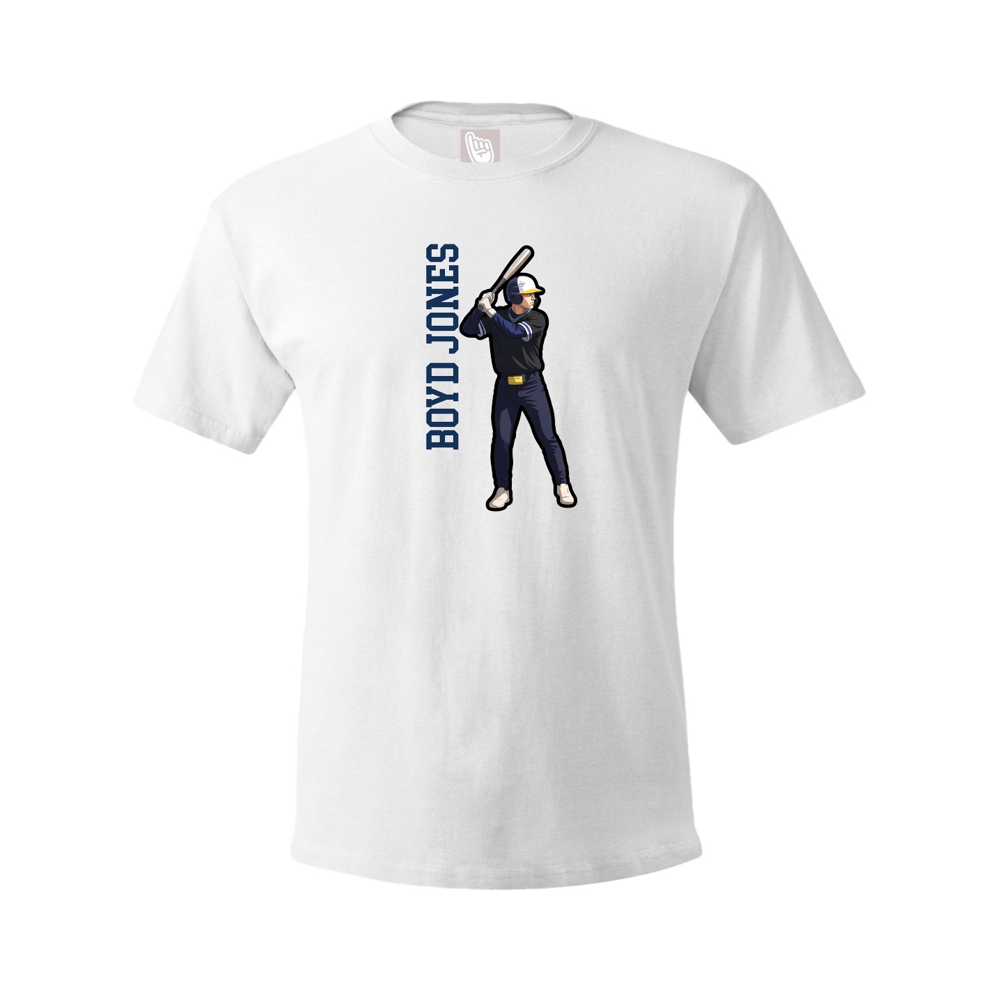 Tee — Name Vertical in White