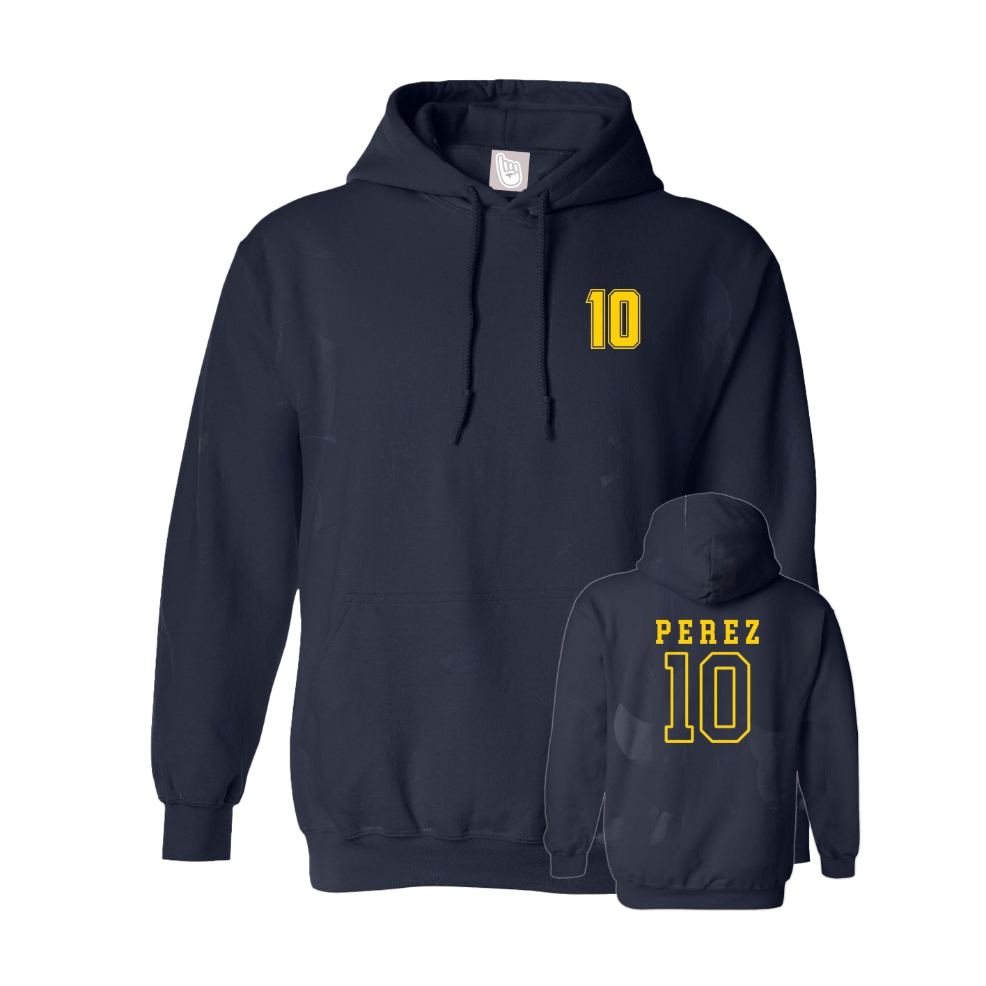 Hoodie — Chest Back in Navy