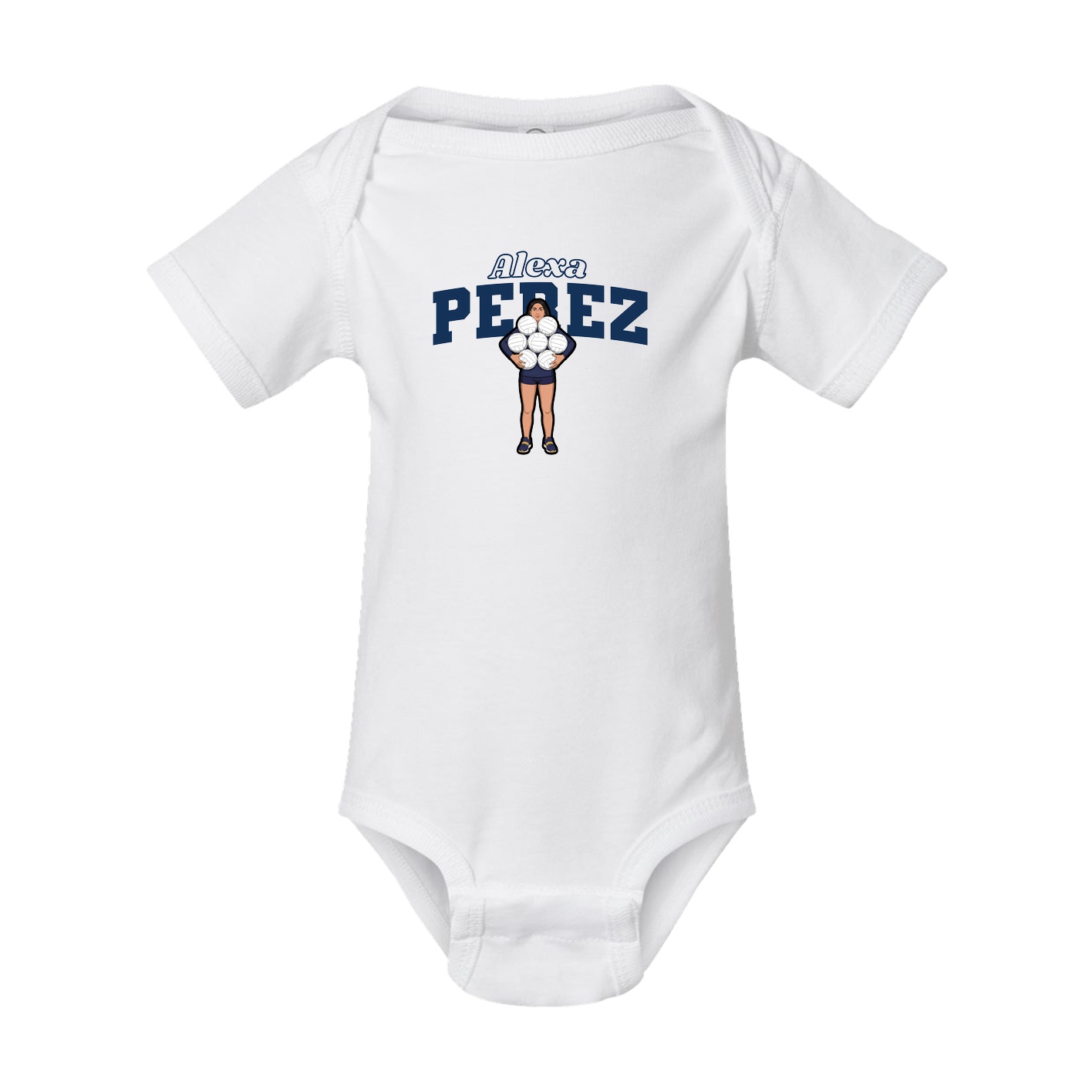 Baby Onesie — Name Arch in White