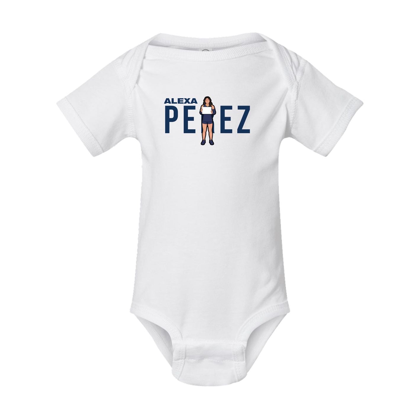 Baby Onesie — Player Name in White