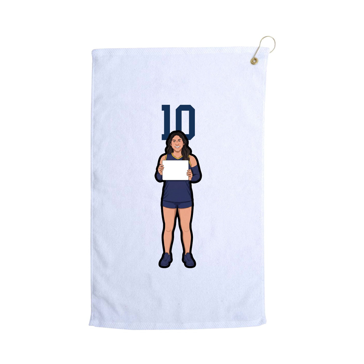Golf Towel — Number Top in White