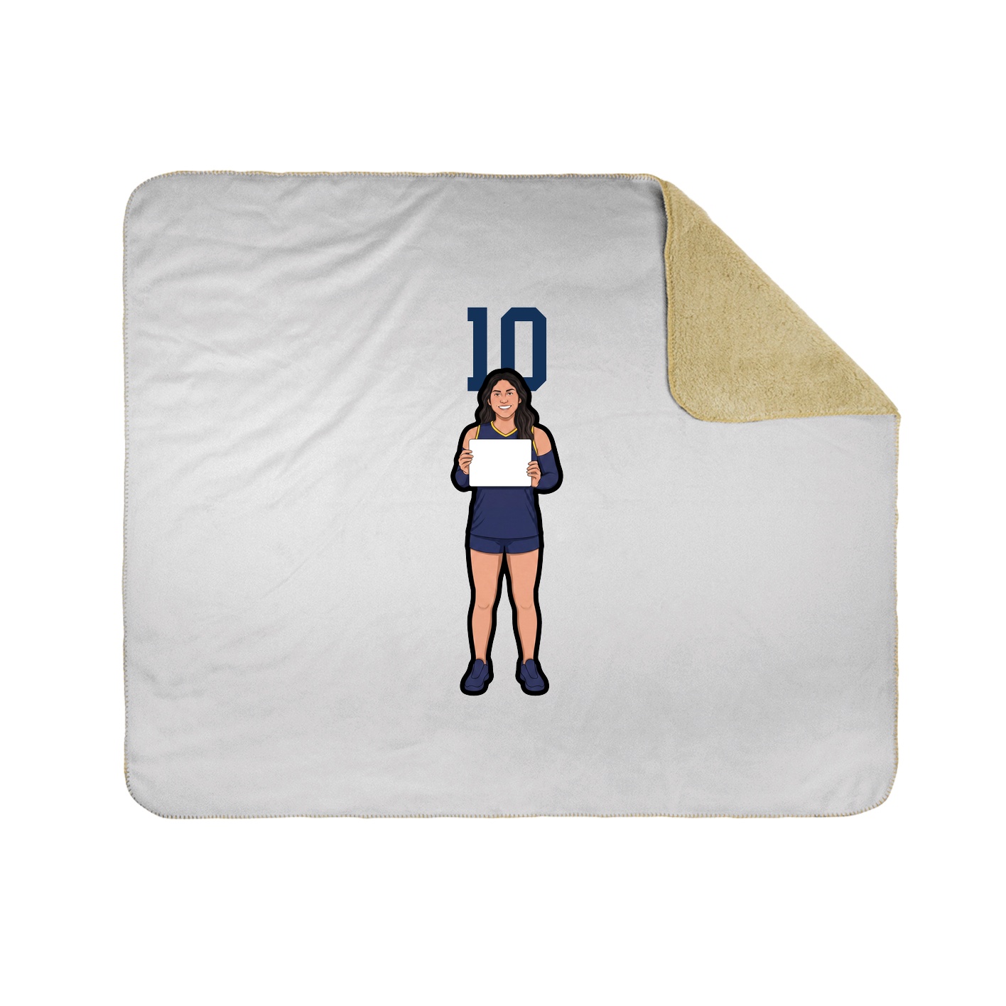 Throw Blanket — Number Top in White