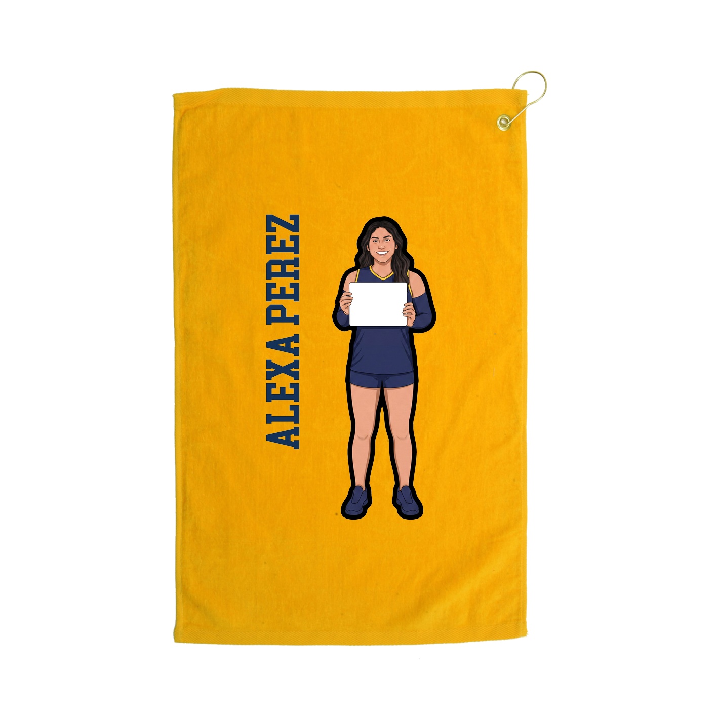 Golf Towel — Name Vertical in Gold