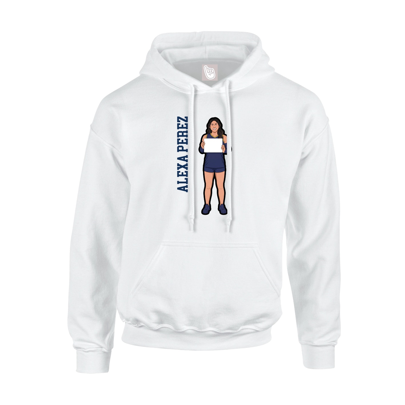 Youth Hoodie — Name Vertical in White