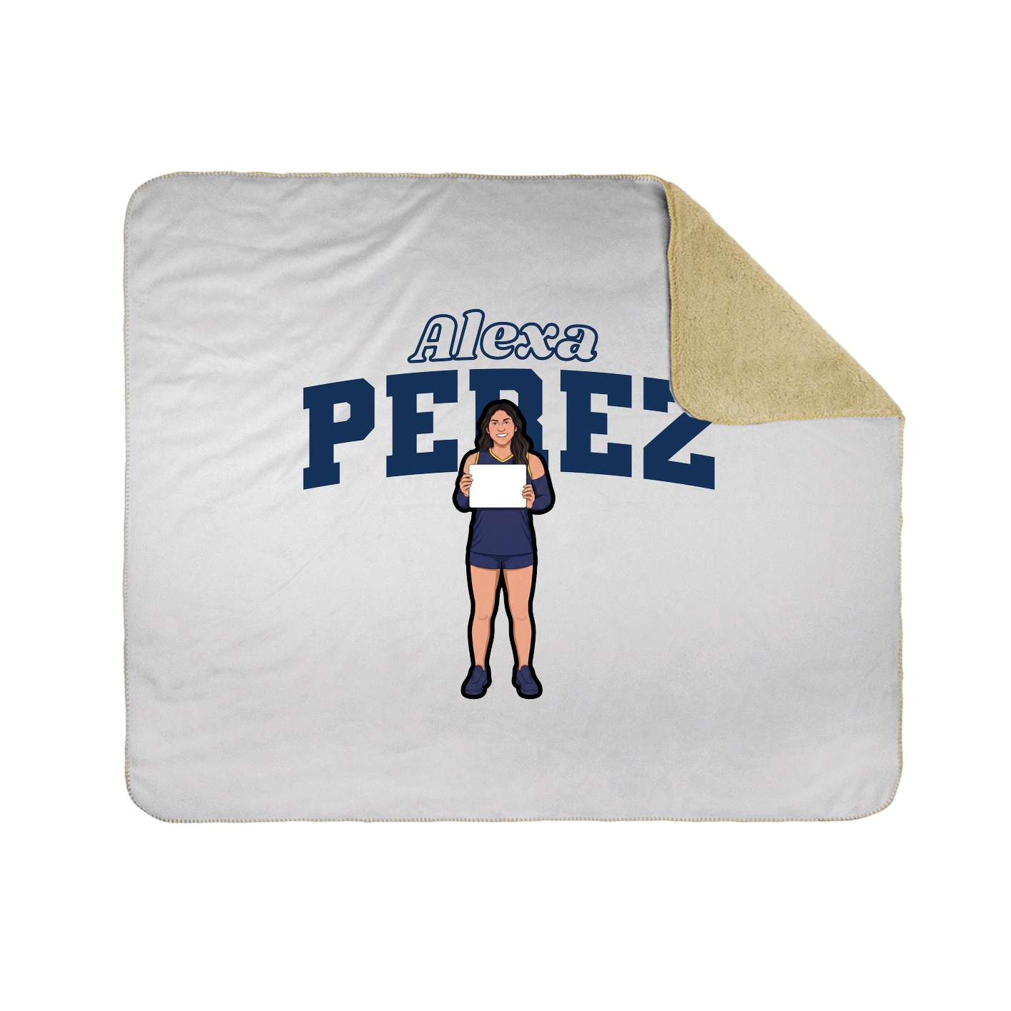 Throw Blanket — Name Arch in White