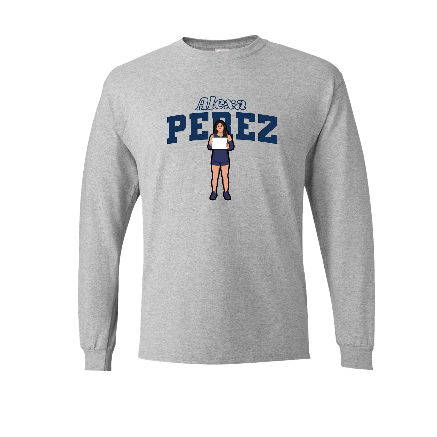Long Sleeve Tee — Name Arch in Grey