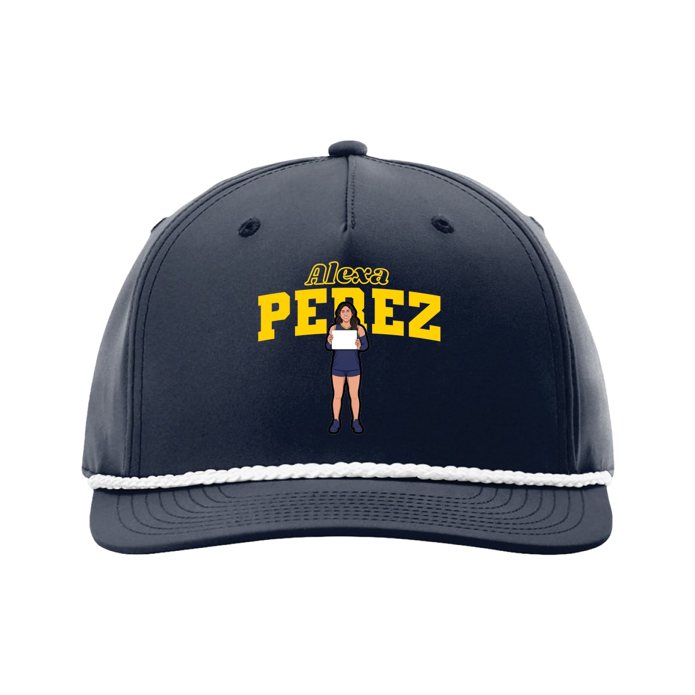 Five-Panel Classic Rope Cap — Name Arch in Navy