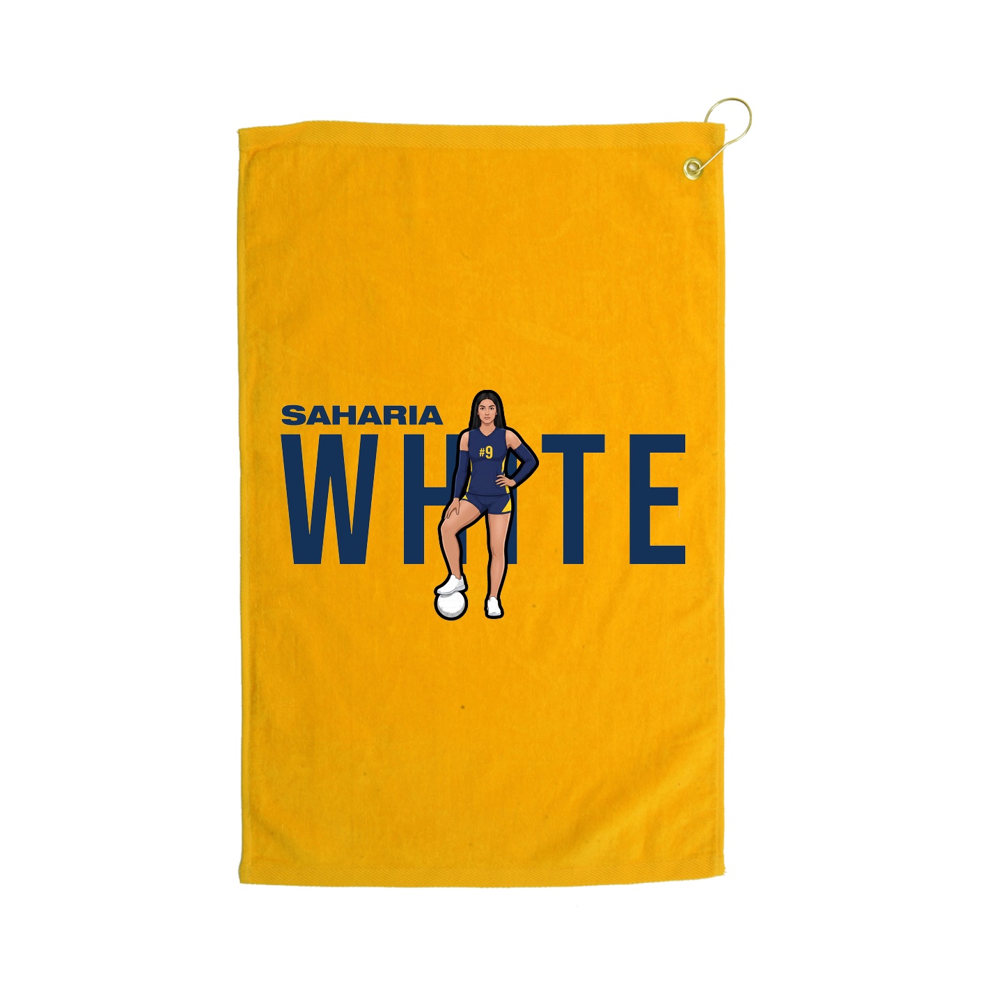 Golf Towel — Player Name in Gold