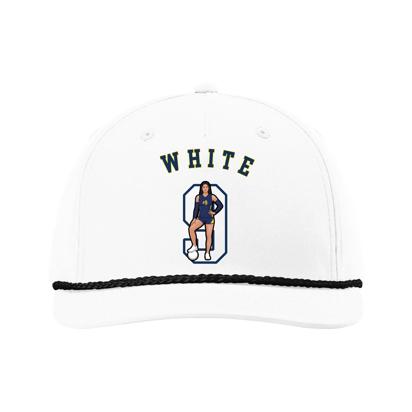 Five-Panel Classic Rope Cap — Shirsey Arch in White