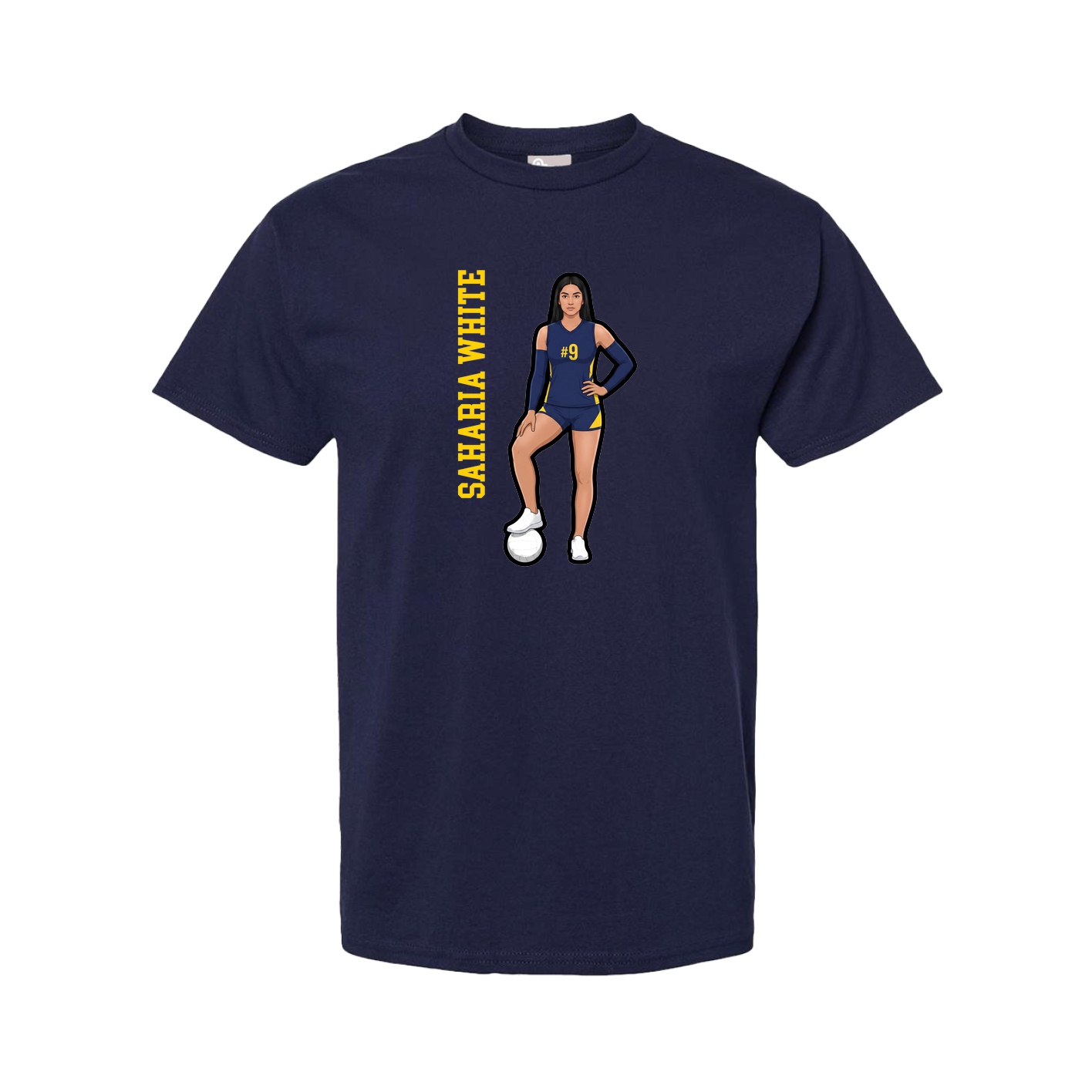 Youth Tee — Name Vertical in Navy