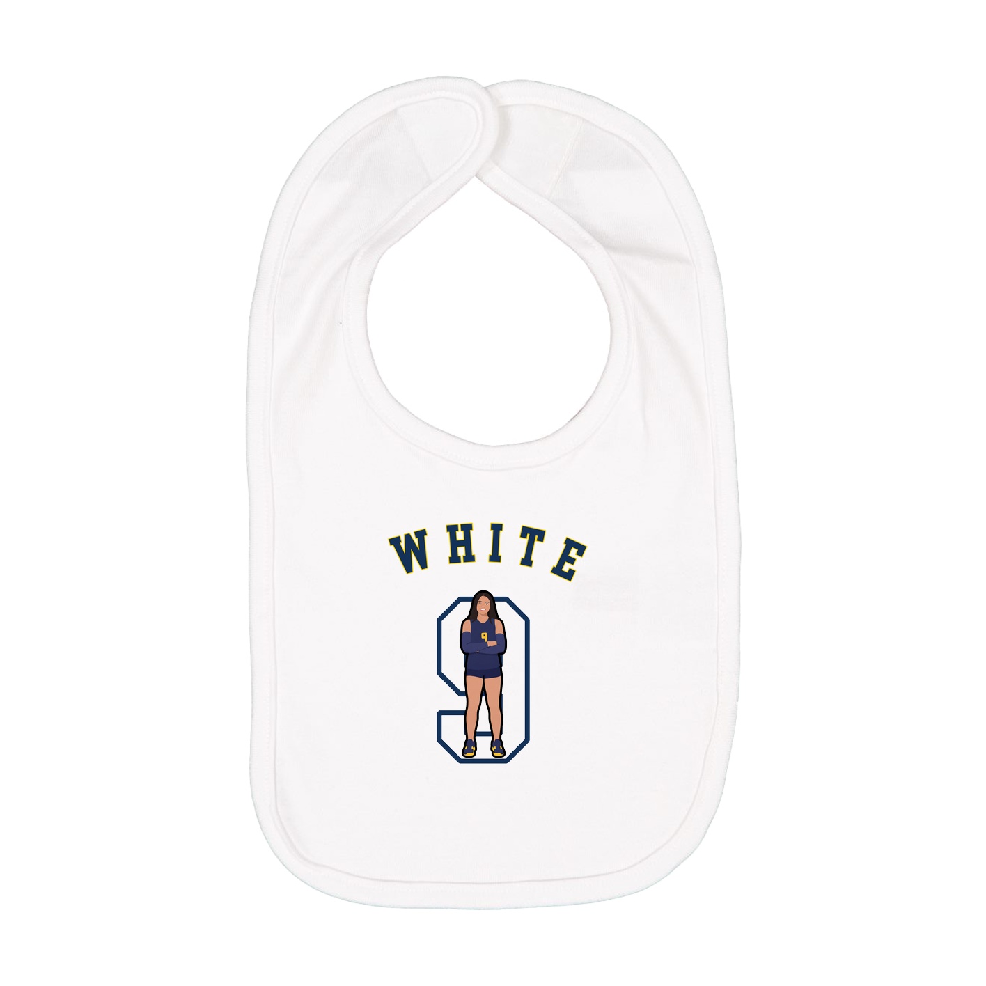Infant Bib — Shirsey Arch in White
