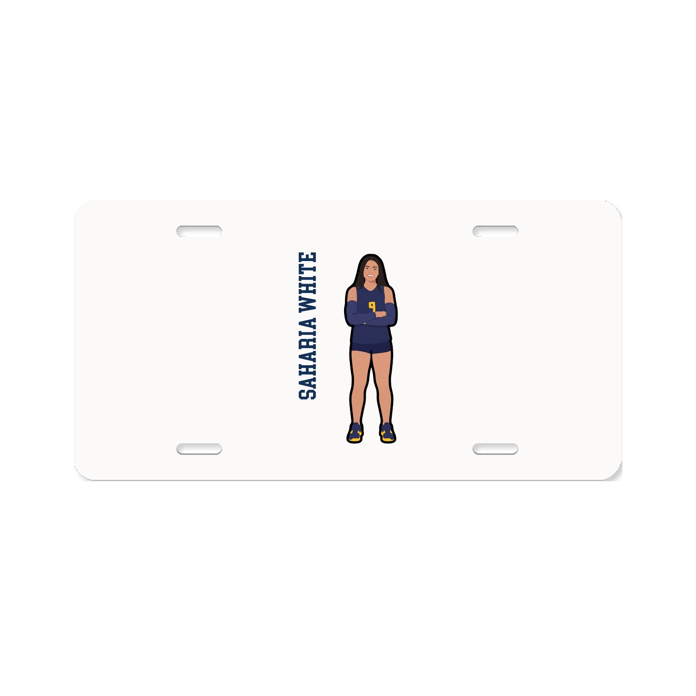 License Plate — Name Vertical in Classic