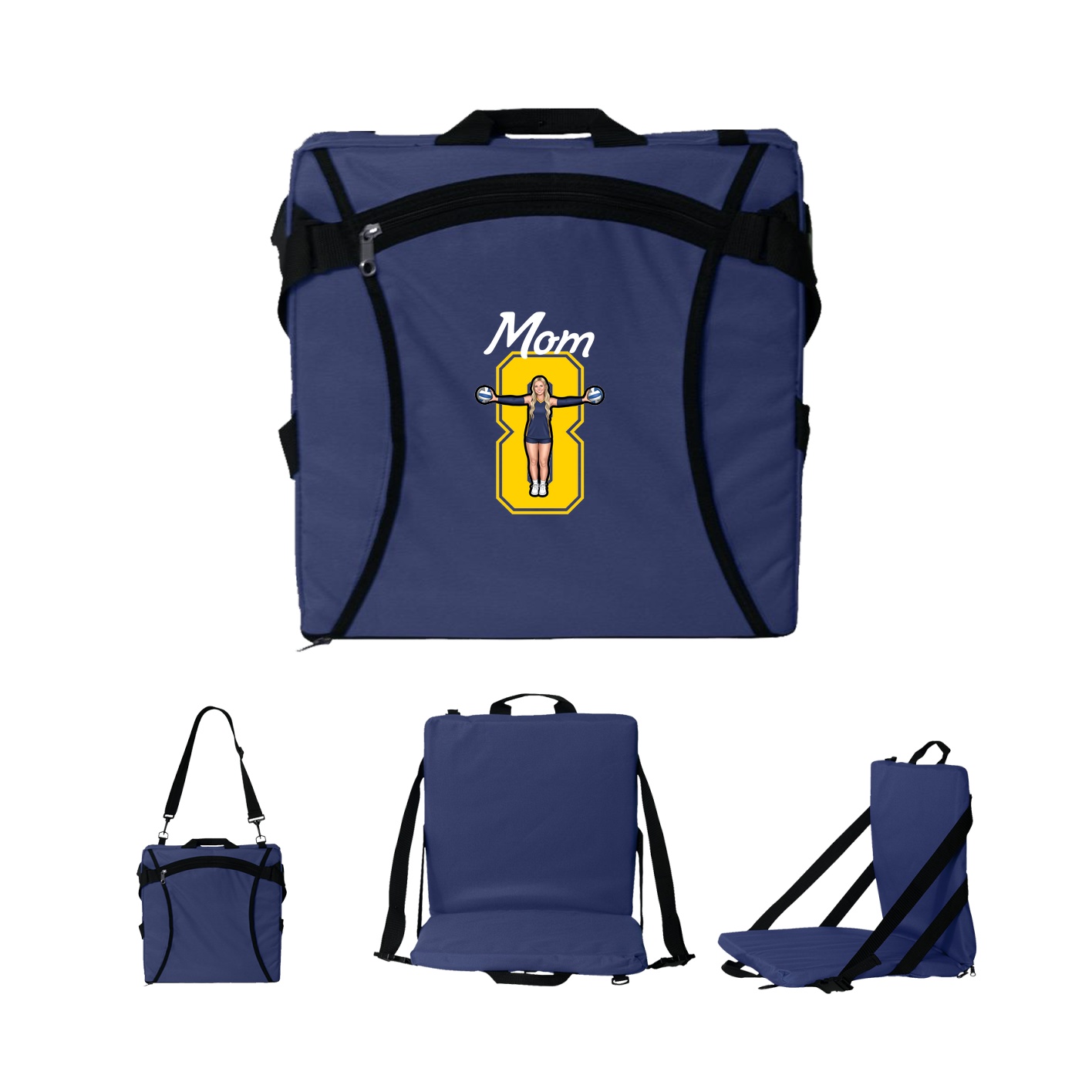 Folding Stadium Seat — Mothers Day Shirsey in Navy