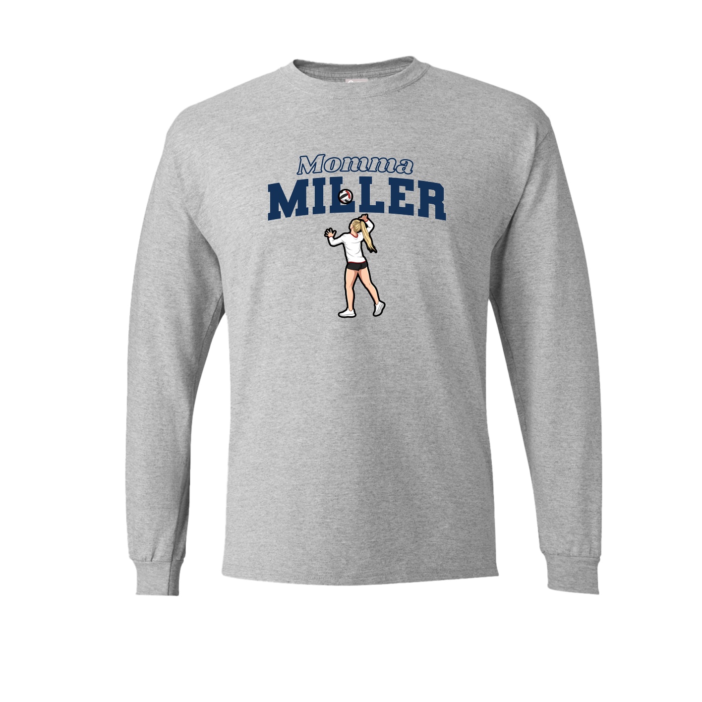 Long Sleeve Tee — Mothers Day Block in Grey