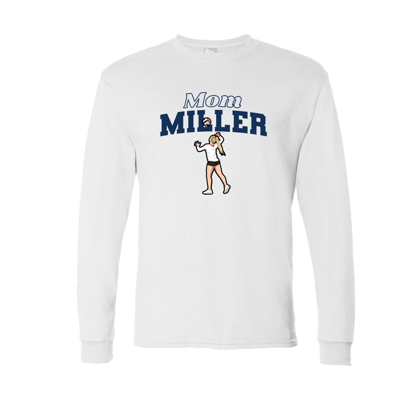 Long Sleeve Tee — Mothers Day Block in White