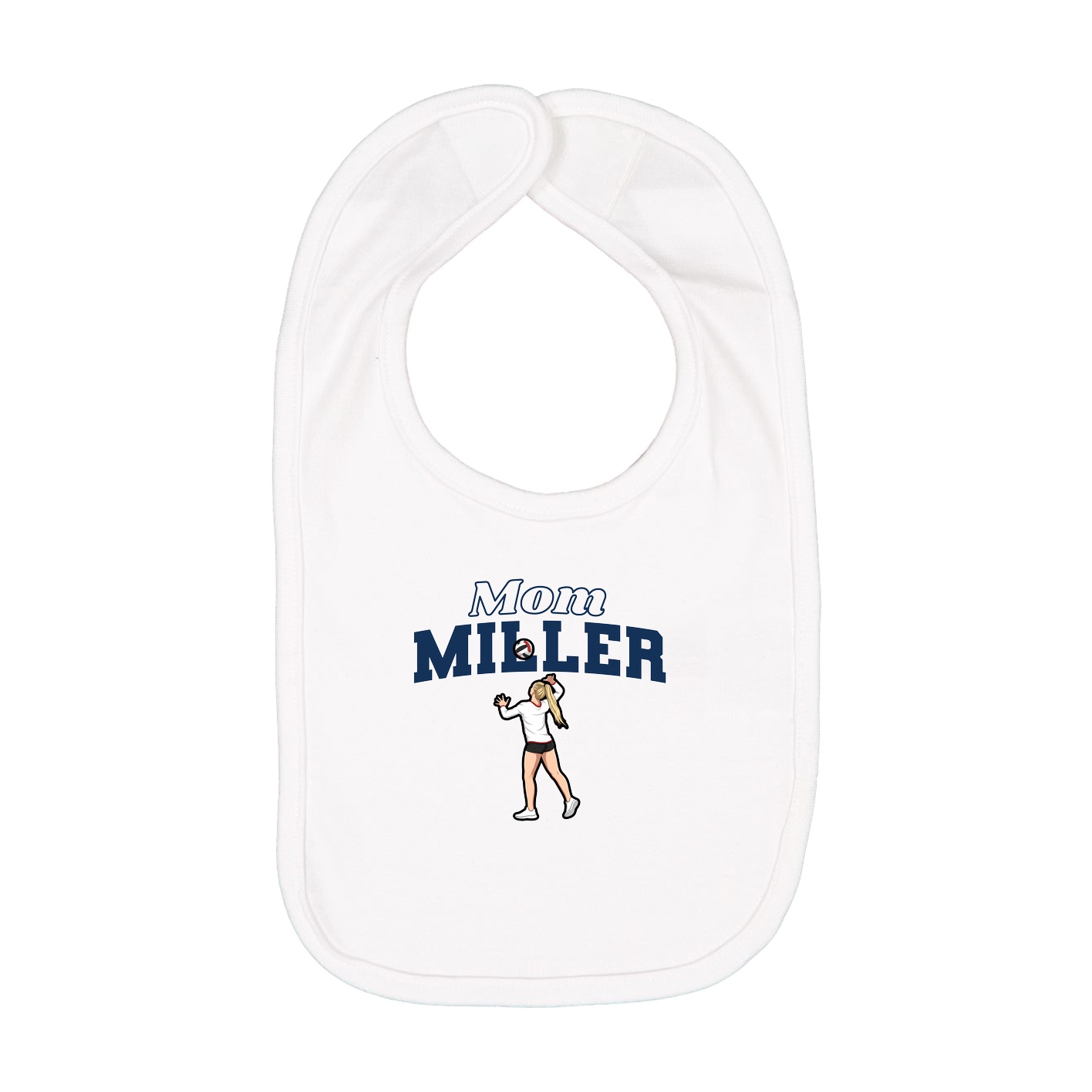 Infant Bib — Mothers Day Block in White