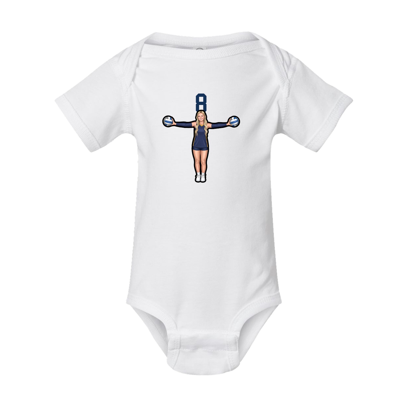Baby Onesie — Number Top in White