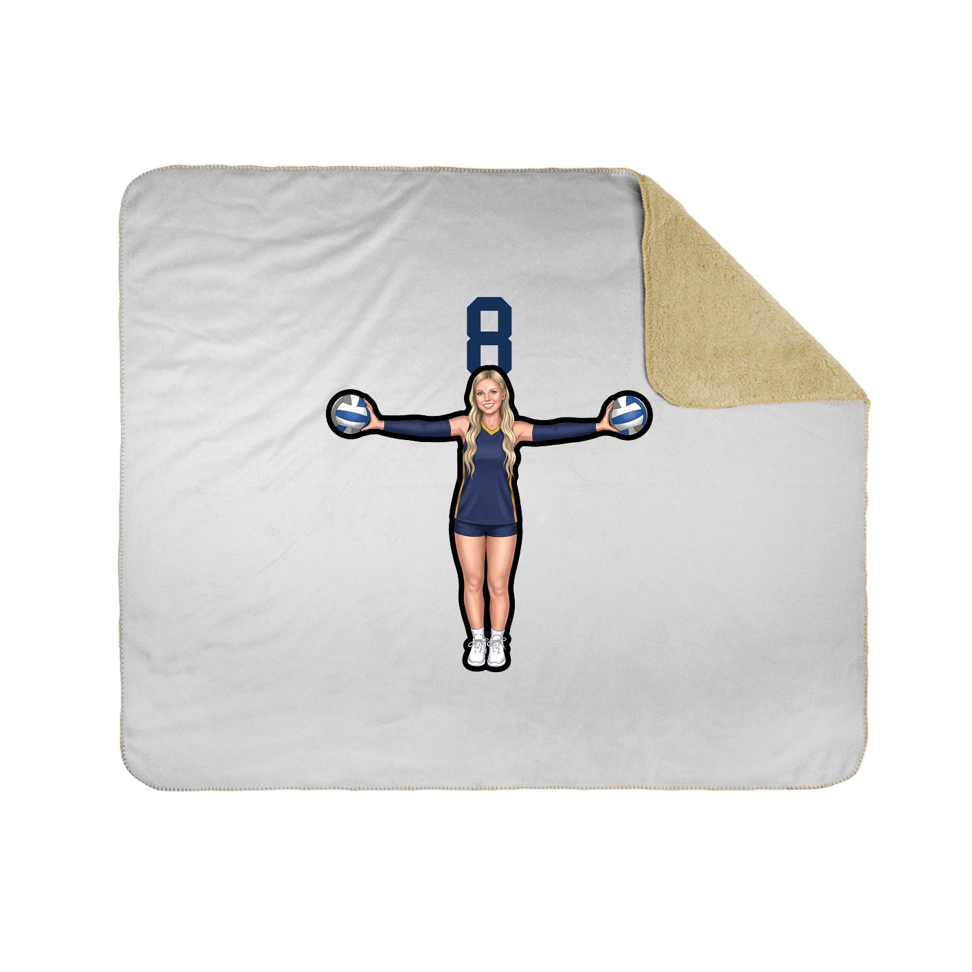 Throw Blanket — Number Top in White
