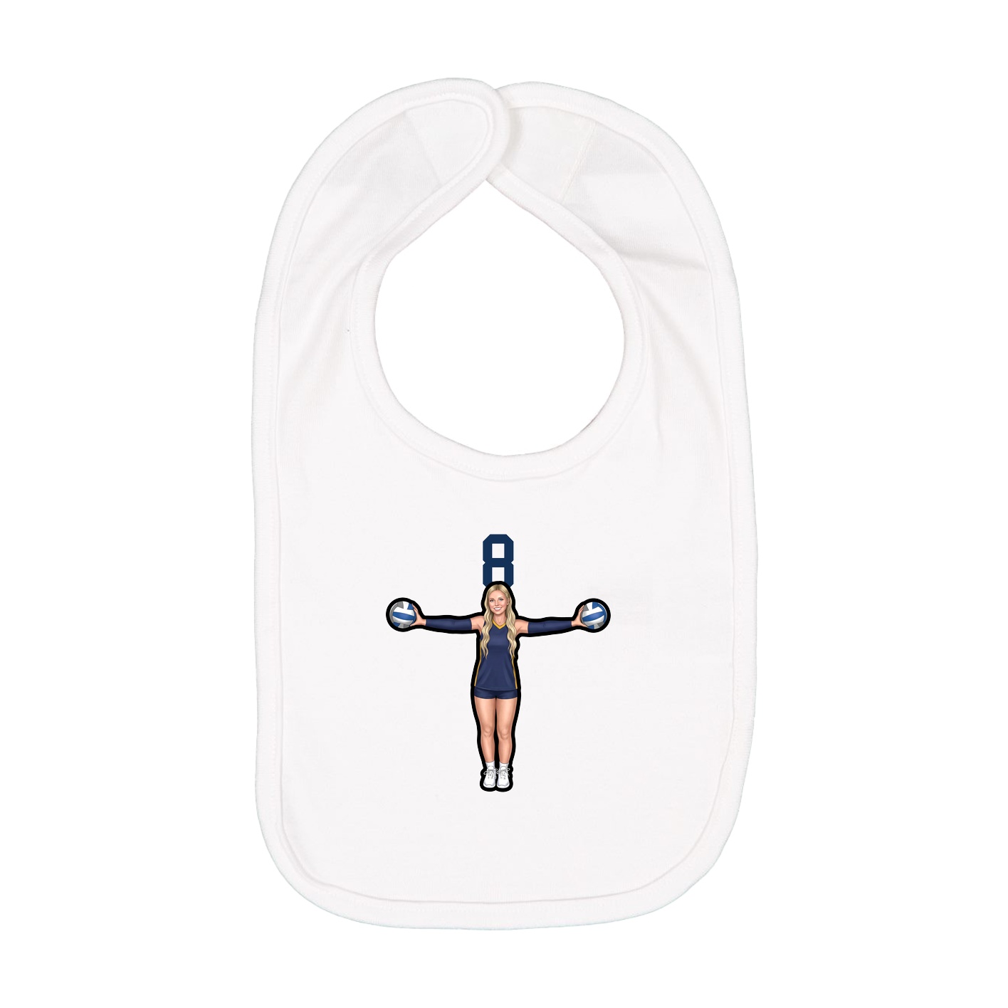 Infant Bib — Number Top in White