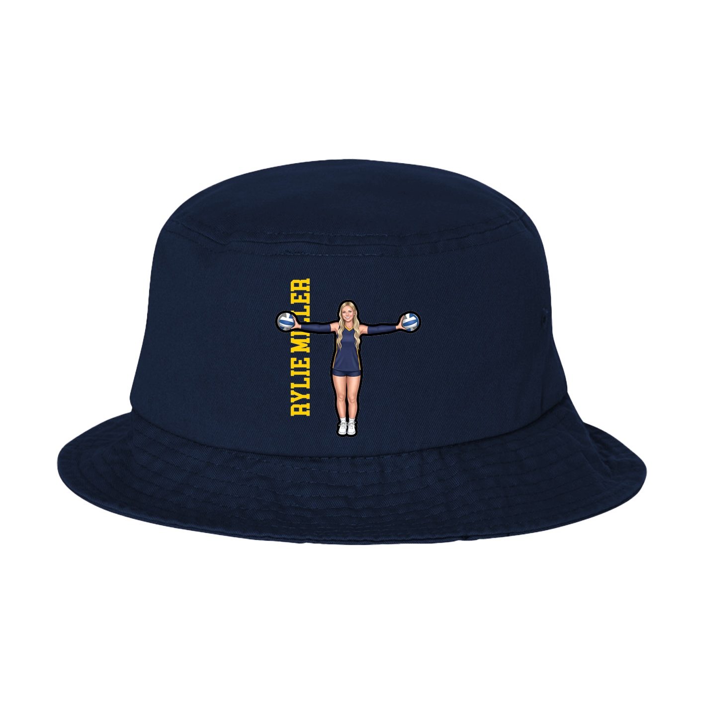 Bucket Cap — Name Vertical in Navy