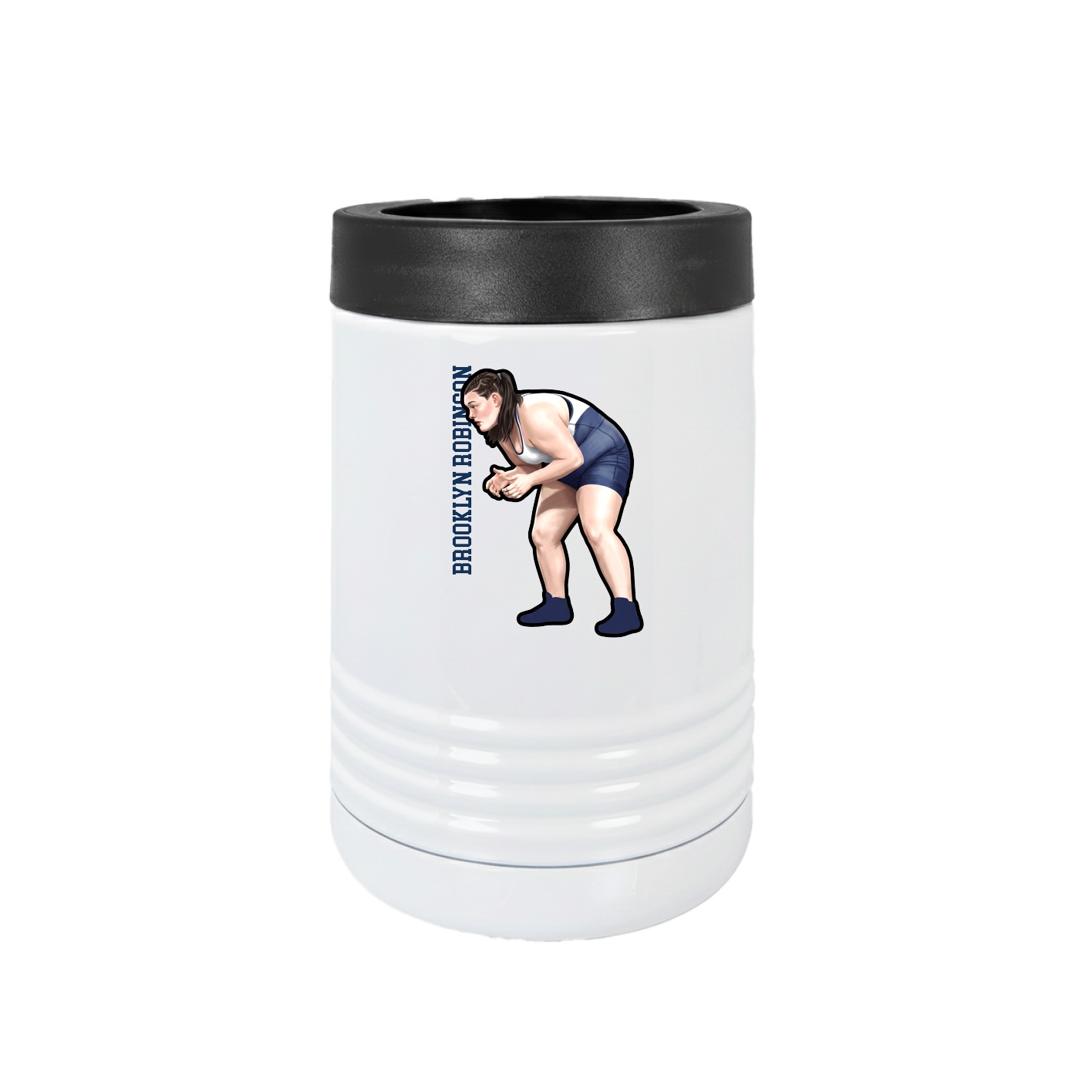 Beverage Holder — Name Vertical in White