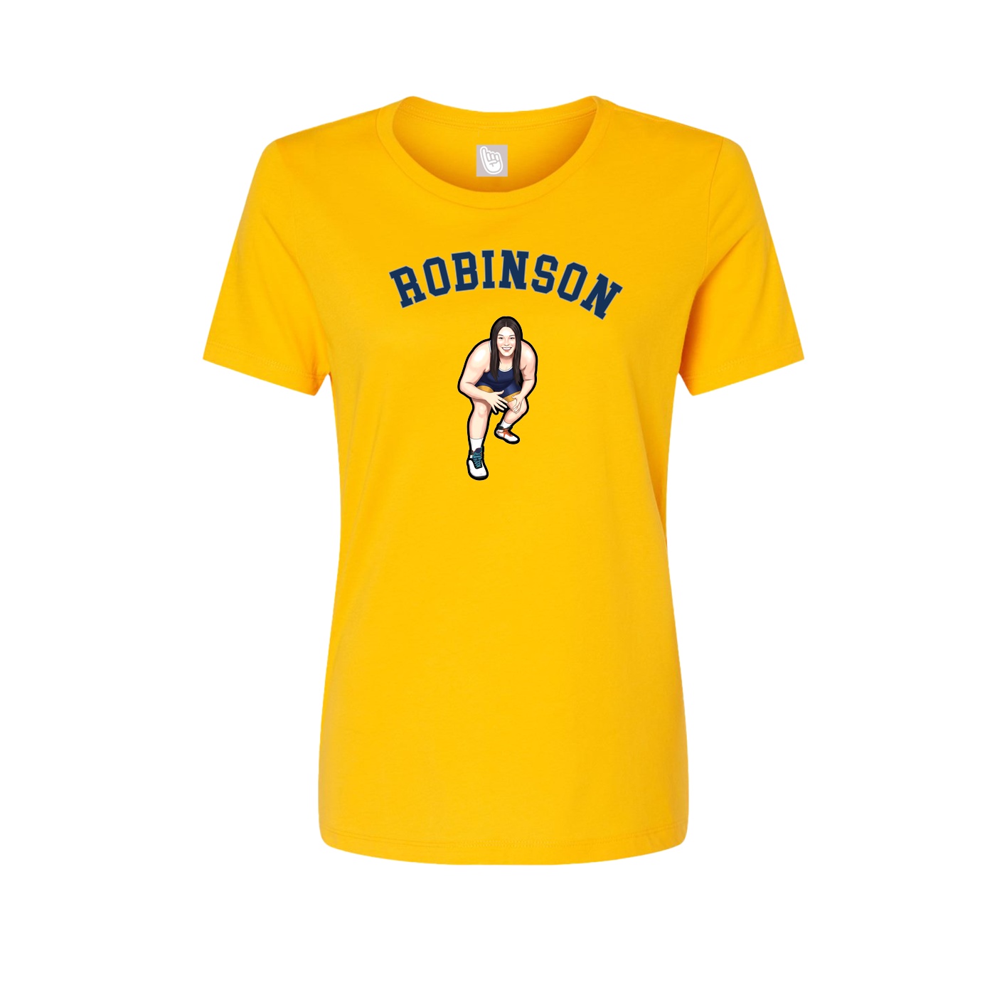 Fitted Women's Tee — Shirsey Arch in Gold