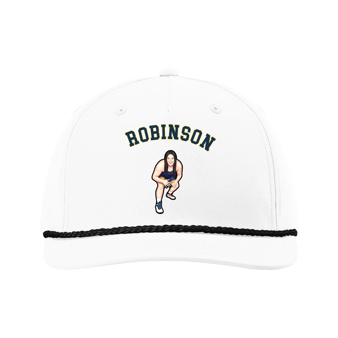 Five-Panel Classic Rope Cap — Shirsey Arch in White