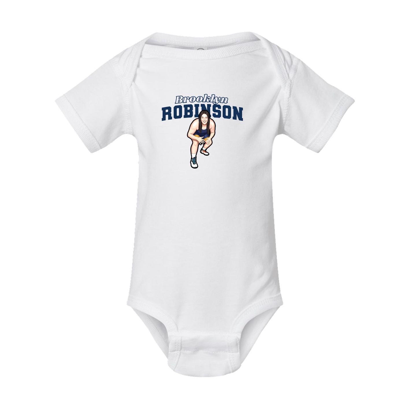 Baby Onesie — Name Arch in White