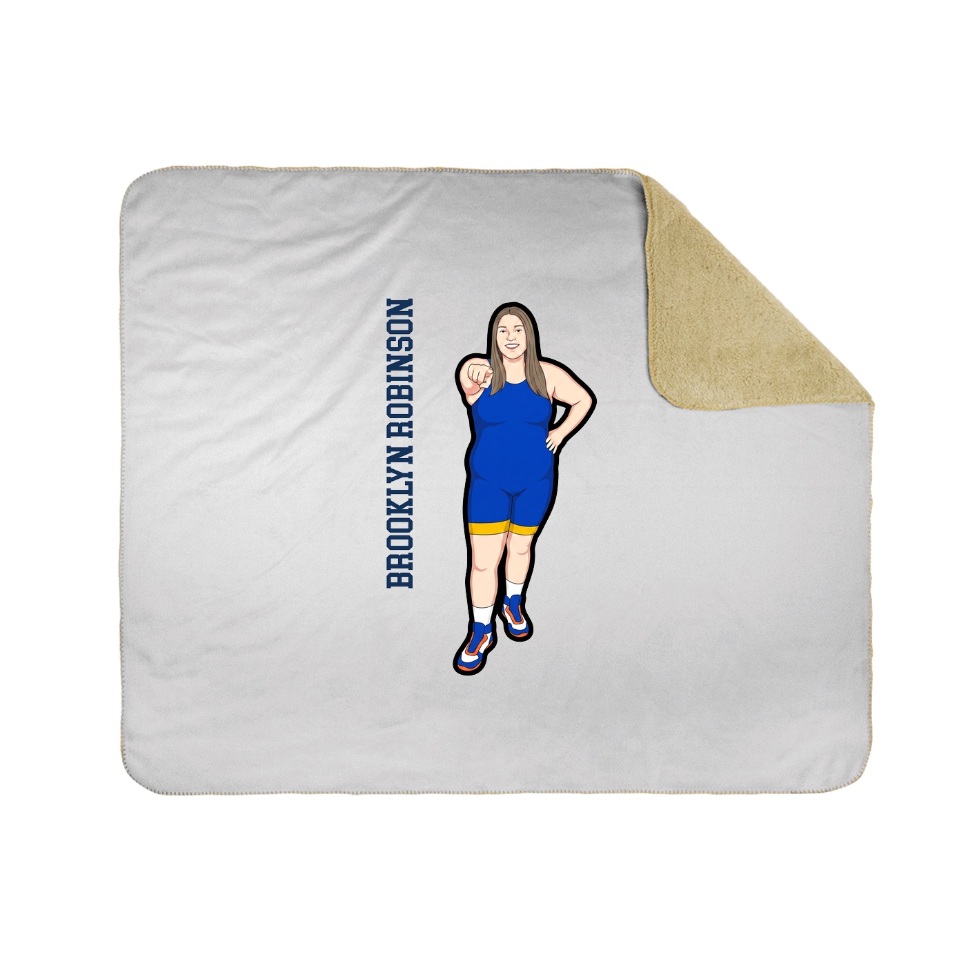 Throw Blanket — Name Vertical in White