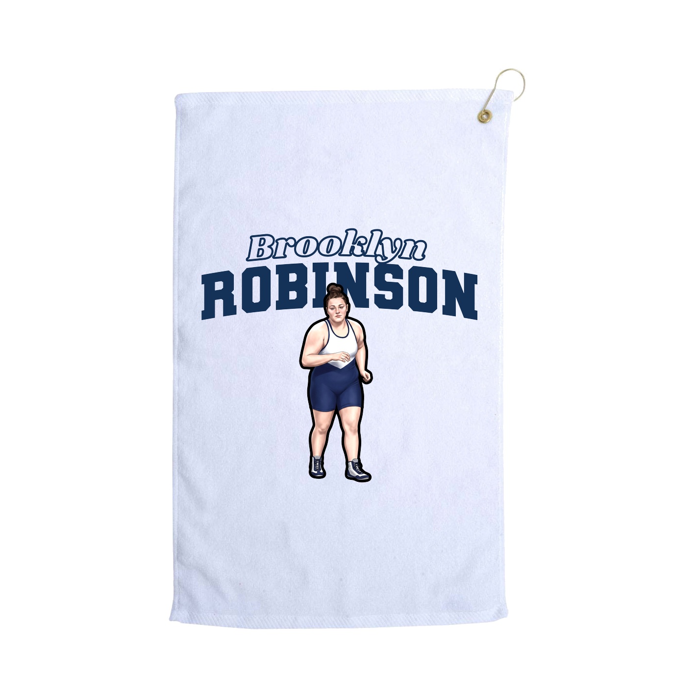 Golf Towel — Name Arch in White