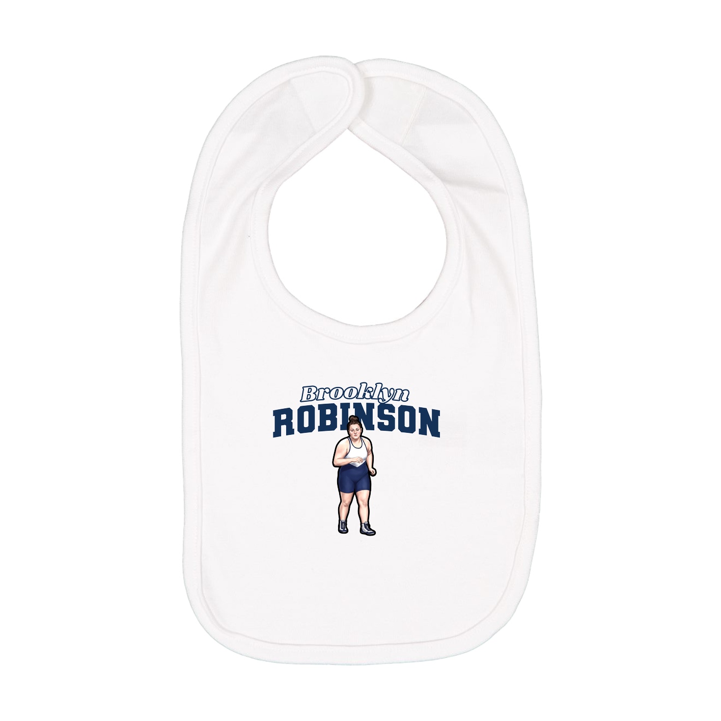 Infant Bib — Name Arch in White