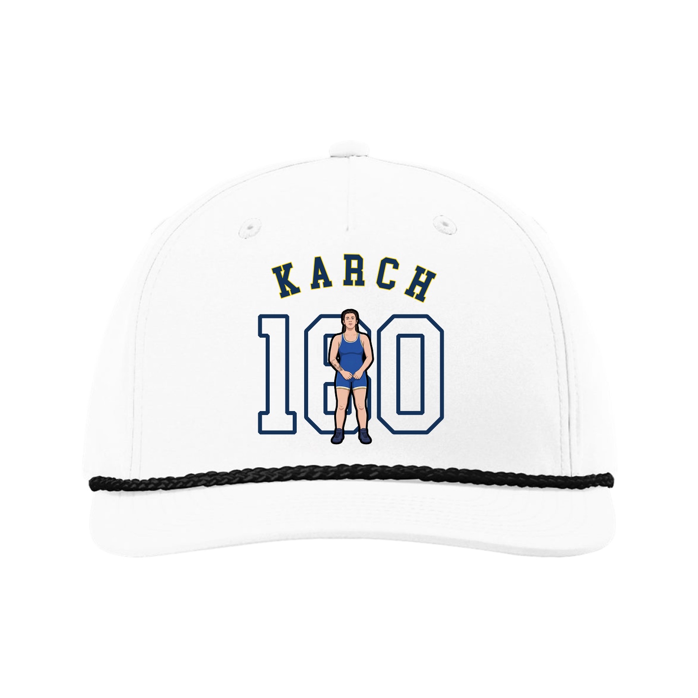 Five-Panel Classic Rope Cap — Shirsey Arch in White