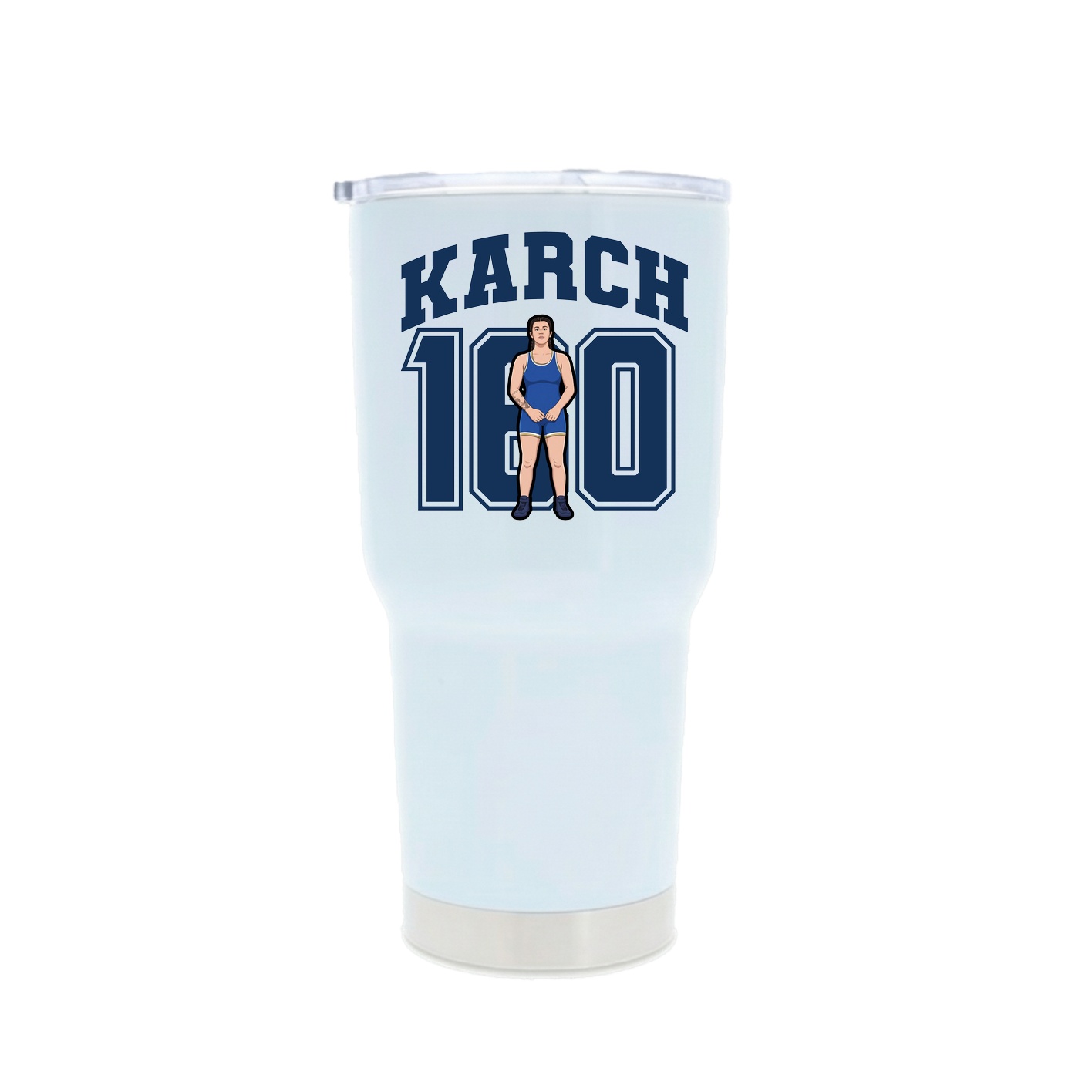 30oz Stainless Steel Tumbler — Number in White